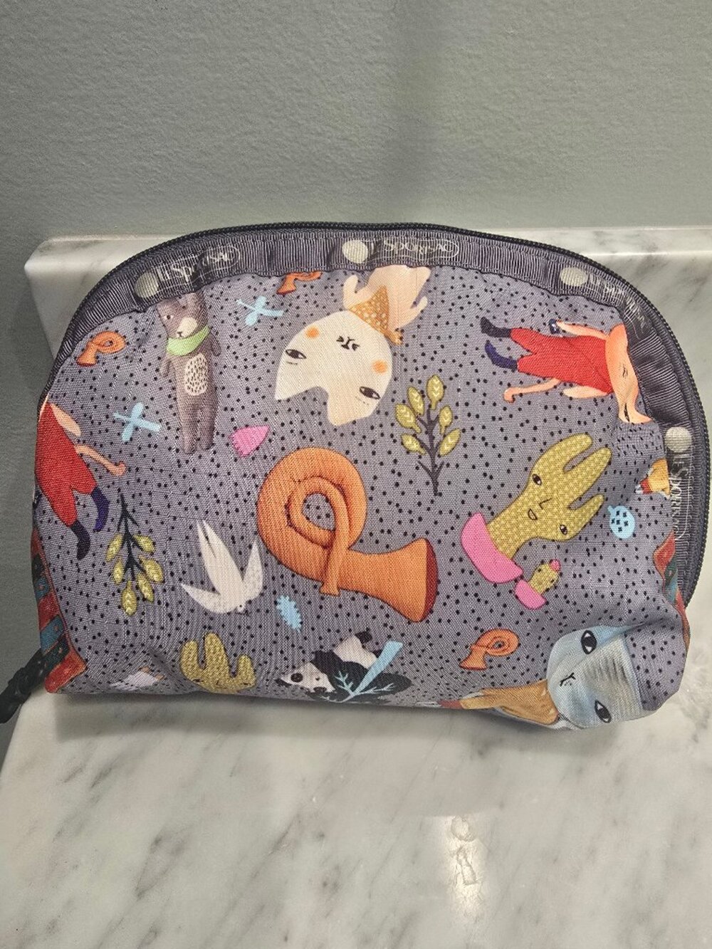 NWOT LeSportsac Donna Wilson "Singing Woods" small zip case